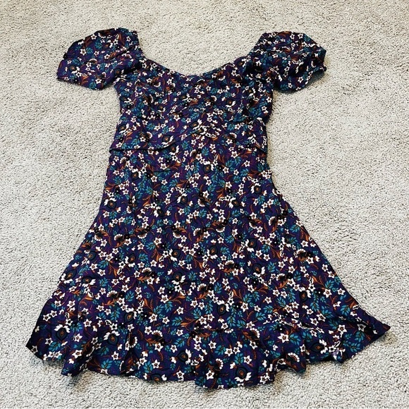 NWT! Band of Gypsies Band of the Free CORALINE PURPLE FLORAL MINI DRESS. Small - Picture 5 of 12
